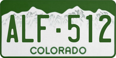 CO license plate ALF512
