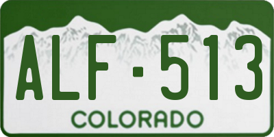 CO license plate ALF513