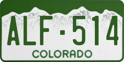CO license plate ALF514