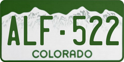 CO license plate ALF522