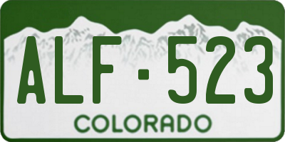 CO license plate ALF523