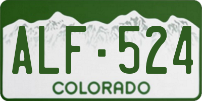 CO license plate ALF524