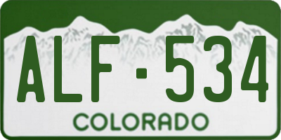 CO license plate ALF534