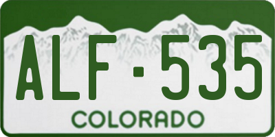 CO license plate ALF535