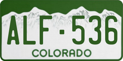 CO license plate ALF536