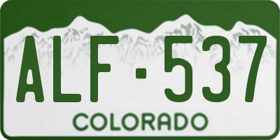 CO license plate ALF537