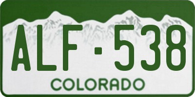 CO license plate ALF538