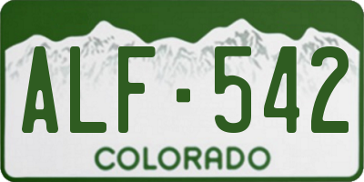 CO license plate ALF542