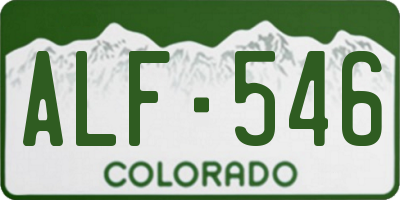 CO license plate ALF546
