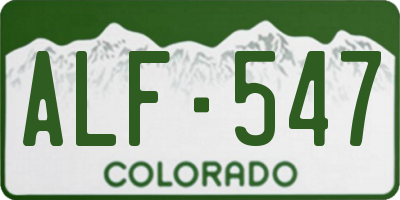 CO license plate ALF547