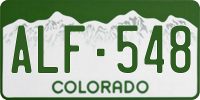 CO license plate ALF548