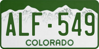 CO license plate ALF549
