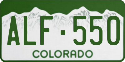 CO license plate ALF550