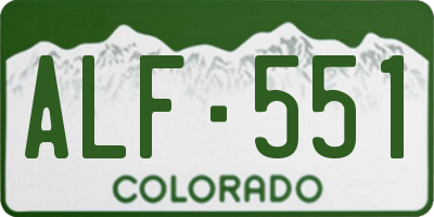 CO license plate ALF551