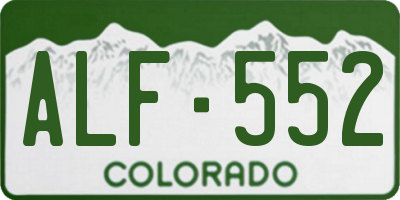 CO license plate ALF552
