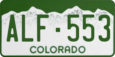 CO license plate ALF553