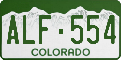 CO license plate ALF554