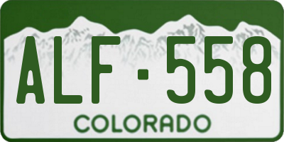CO license plate ALF558