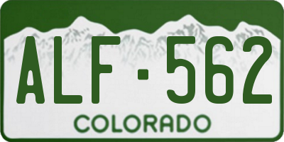 CO license plate ALF562