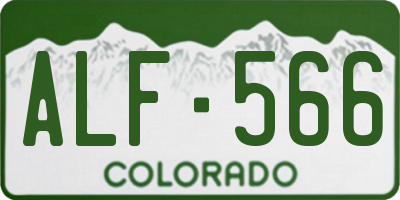 CO license plate ALF566