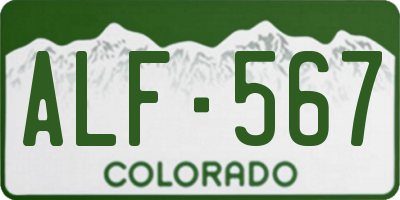 CO license plate ALF567