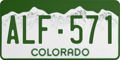 CO license plate ALF571