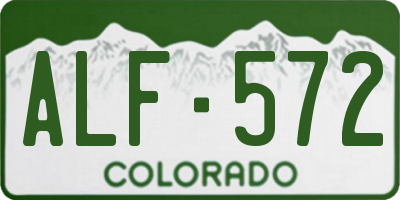 CO license plate ALF572