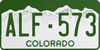 CO license plate ALF573