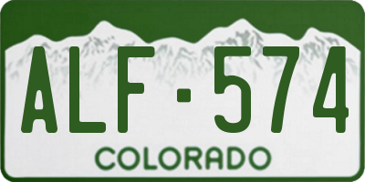 CO license plate ALF574