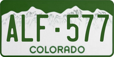 CO license plate ALF577