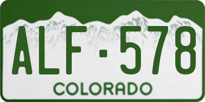 CO license plate ALF578