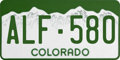 CO license plate ALF580