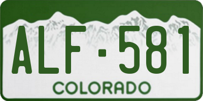 CO license plate ALF581