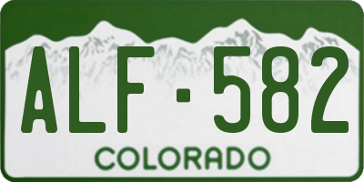 CO license plate ALF582