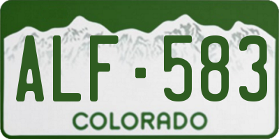 CO license plate ALF583