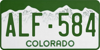 CO license plate ALF584