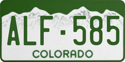 CO license plate ALF585