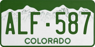 CO license plate ALF587