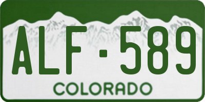 CO license plate ALF589