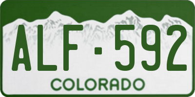 CO license plate ALF592
