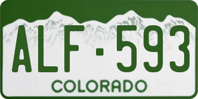 CO license plate ALF593