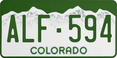 CO license plate ALF594
