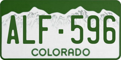 CO license plate ALF596