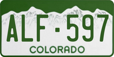 CO license plate ALF597
