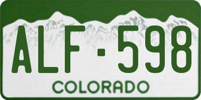 CO license plate ALF598