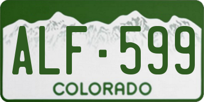 CO license plate ALF599