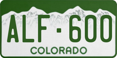 CO license plate ALF600