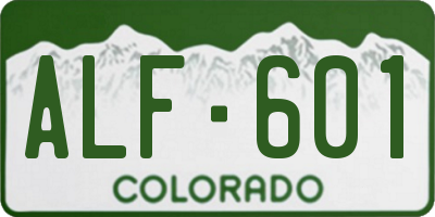 CO license plate ALF601