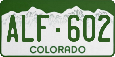 CO license plate ALF602