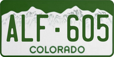 CO license plate ALF605